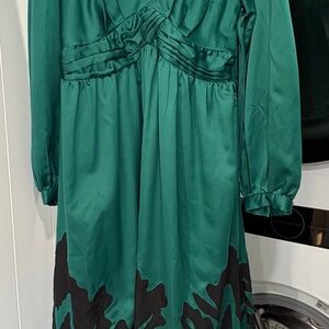 Anthropologie Nikasha Green and Black Maxi Dress